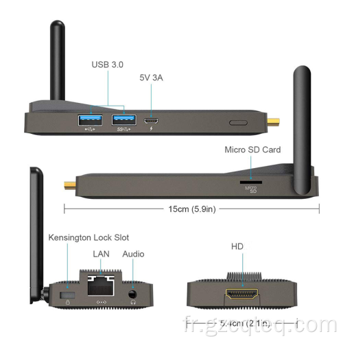 Mini Stick PC sans ventilateur Intel J4105 CPU